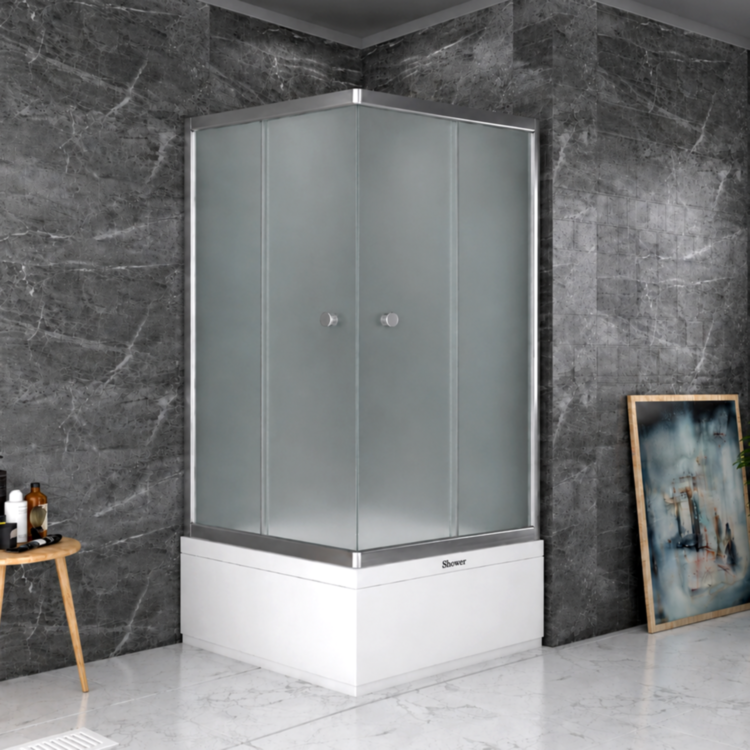 Душова кабіна SHOWER Saturn 1019-6M, 90 × 90 × 205 см, квадратна, матове скло 6 мм