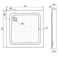 Душовий піддон KO&PO 7006, 80 × 80 см