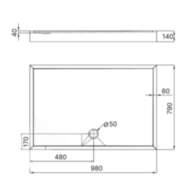 Душовий піддон KO&amp;PO 7007, 100 × 80 см - Душовий піддон KO&PO 7007 