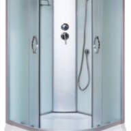 Душовий бокс KO&PO 470 F, 90 × 90 см, з матовим склом та білими стінками