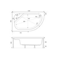 Душовий піддон SHOWER Ferisya R, 120 × 80 см