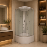 Душовий бокс KO&PO 470 FJ, 90 × 90 см, з Матовим склом та з 6шт. форсунками