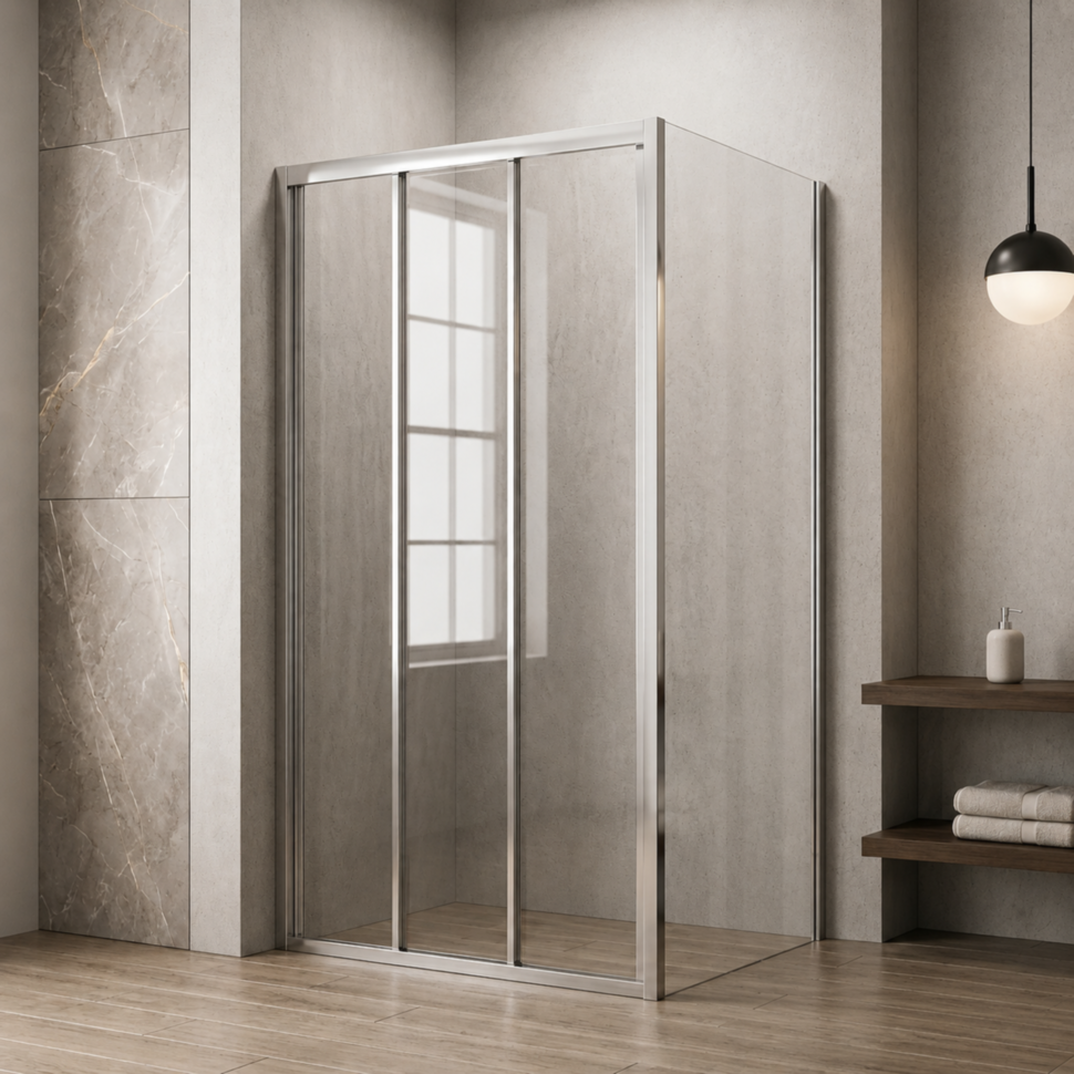 Душова кабіна SUNWAYS Crystal, 100 × 80 см, без піддона, прозоре скло 6 мм