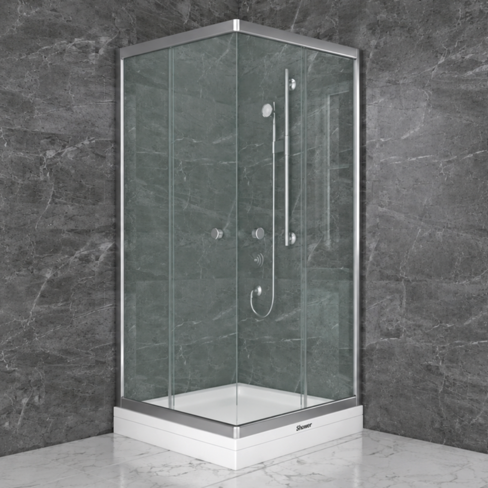 Душова кабіна SHOWER Saturn 162-6, 80 × 80 см, прозое скло 6 мм