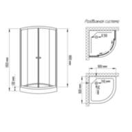 Душова кабіна KO&amp;PO 7122-6, 90 × 90 см, без піддону - Душова кабіна KO&PO 7122-6, 90 × 90 см, без піддону