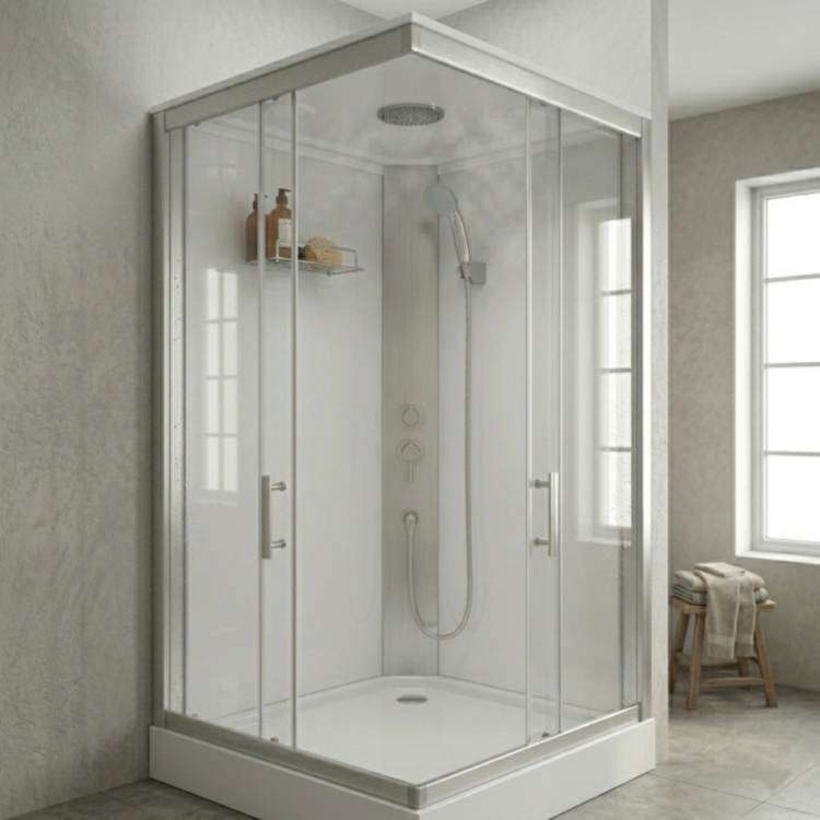 Душовий бокс KO&PO 175 F, 90 × 90 см, з матовим та білим склом 5 мм