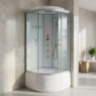 Душовий бокс KO&PO 470 FJ BIG, 90 × 90 см, з Матовим склом та з 3шт. форсунками