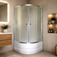 Душова кабіна SHOWER Saturn-859, 90 × 90 × 205 см, глибокий піддон, матове скло 5 мм