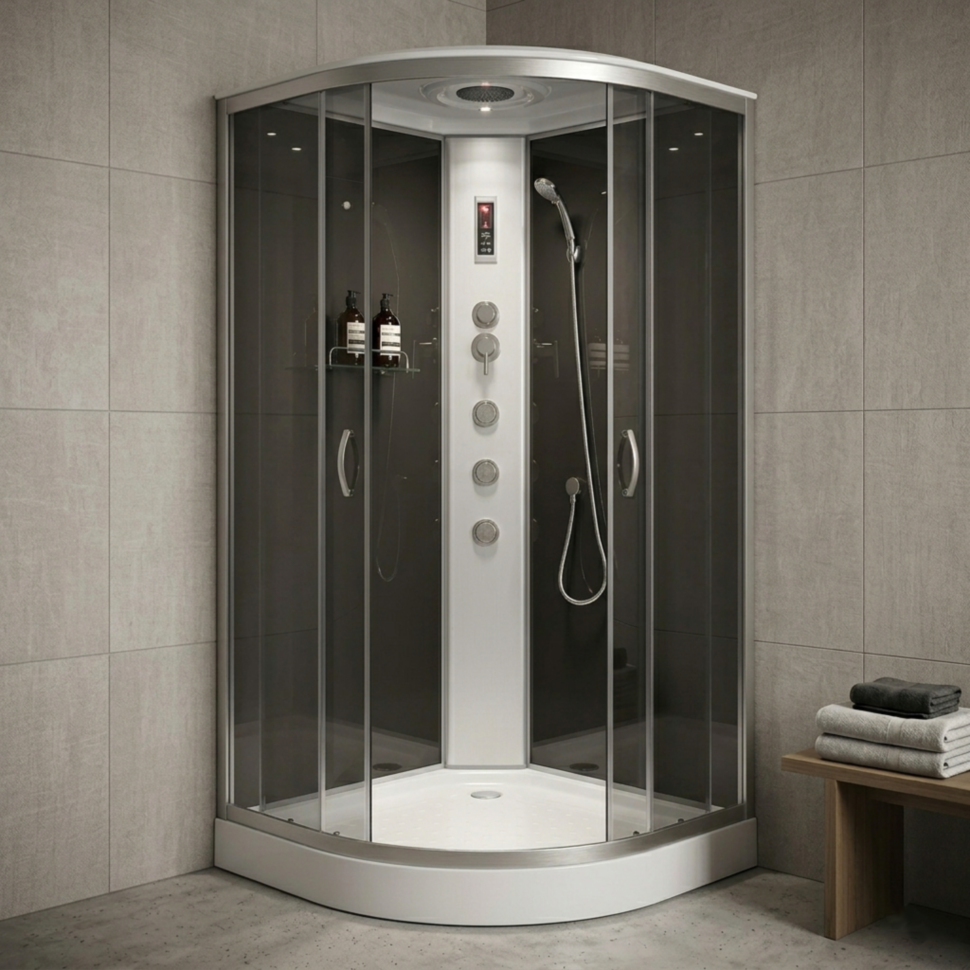 Душовий бокс KO&PO 126 RG, 90 × 90 см, з радіо, з світлом