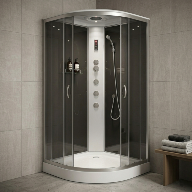 Душовий бокс KO&PO 126 RG, 90 × 90 см, з радіо, з світлом