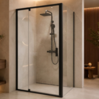 Душова кабіна SUNWAYS BlackLine, 90 × 90 см, без піддона, прозоре скло 6 мм