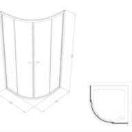 Душова кабіна SHOWER Saturn 005-6, 90 × 90 × 190 см, прозоре загартоване скло 6 мм
