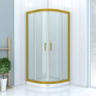 Душова кабіна SHOWER Boss 005, 90 × 90 см, золотий профіль - Душова кабіна SHOWER Boss 