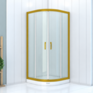 Душова кабіна SHOWER Boss 005, 90 × 90 см, золотий профіль - Душова кабіна SHOWER Boss 