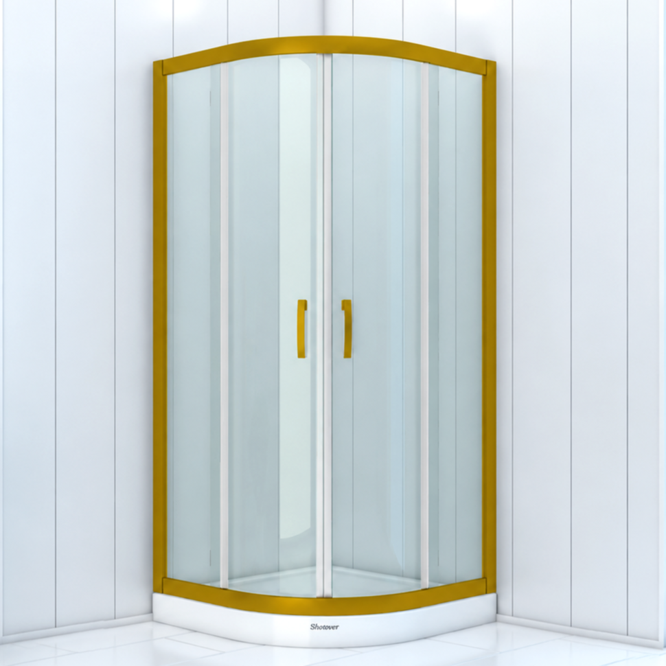 Душова кабіна SHOWER Boss 005, 90 × 90 см, золотий профіль