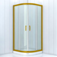 Душова кабіна SHOWER Boss 005, 90 × 90 см, золотий профіль