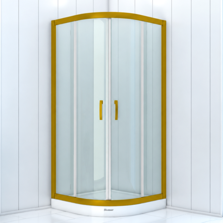 Душова кабіна SHOWER Boss 005, 90 × 90 см, золотий профіль