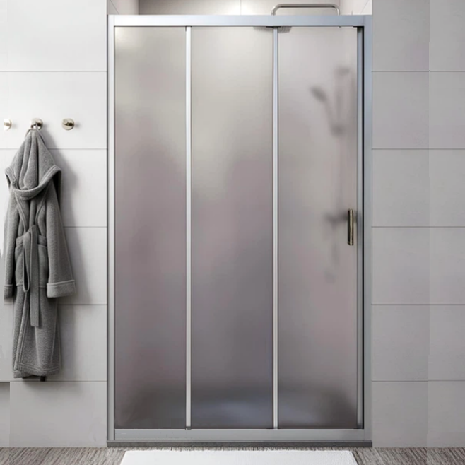 Душові двері SUNWAYS Crystal 120 × 190 см, матове скло 5 мм, 3 секції