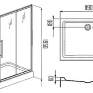 Душова кабіна KO&amp;PO 7007, 120 × 80 см, ліва - Душова кабіна KO&PO 7007, 120 × 80 см, права
