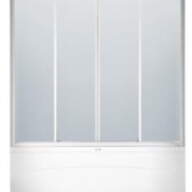Шторы на ванну KO&PO F 140 W 140 × 140 см, матове скло 4 мм, білий профіль