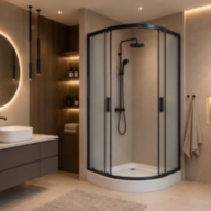 Душова кабіна SUNWAYS BlackBlur, 90 × 90 см - Душова кабіна SUNWAYS BlackBlur, 90 × 90 см