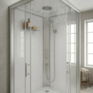 Душовий бокс KO&PO 170 F, 90 × 90 см, з матовим та білим склом 5мм