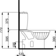 Унитаз напольный VIBA MIDYE 69 × 36 × 77 см,  мікроліфт
