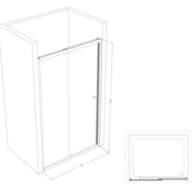 Душові двері SHOWER Saturn 782-6, 120 × 190 см, прозоре скло 6 мм