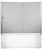 Шторы на ванну KO&PO F 170 S-2, 170 × 140 см, матове скло 4 мм, білий профіль