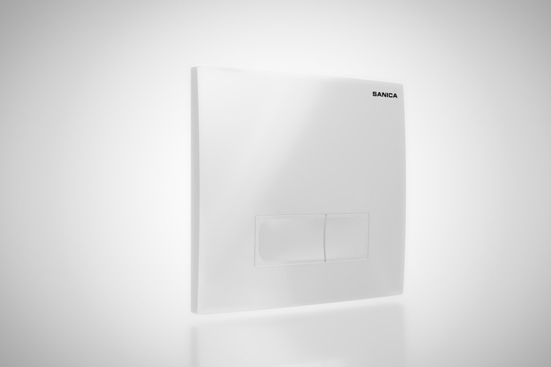 Панель керування змиву SANICA-P04 22 × 18 мм, Білий