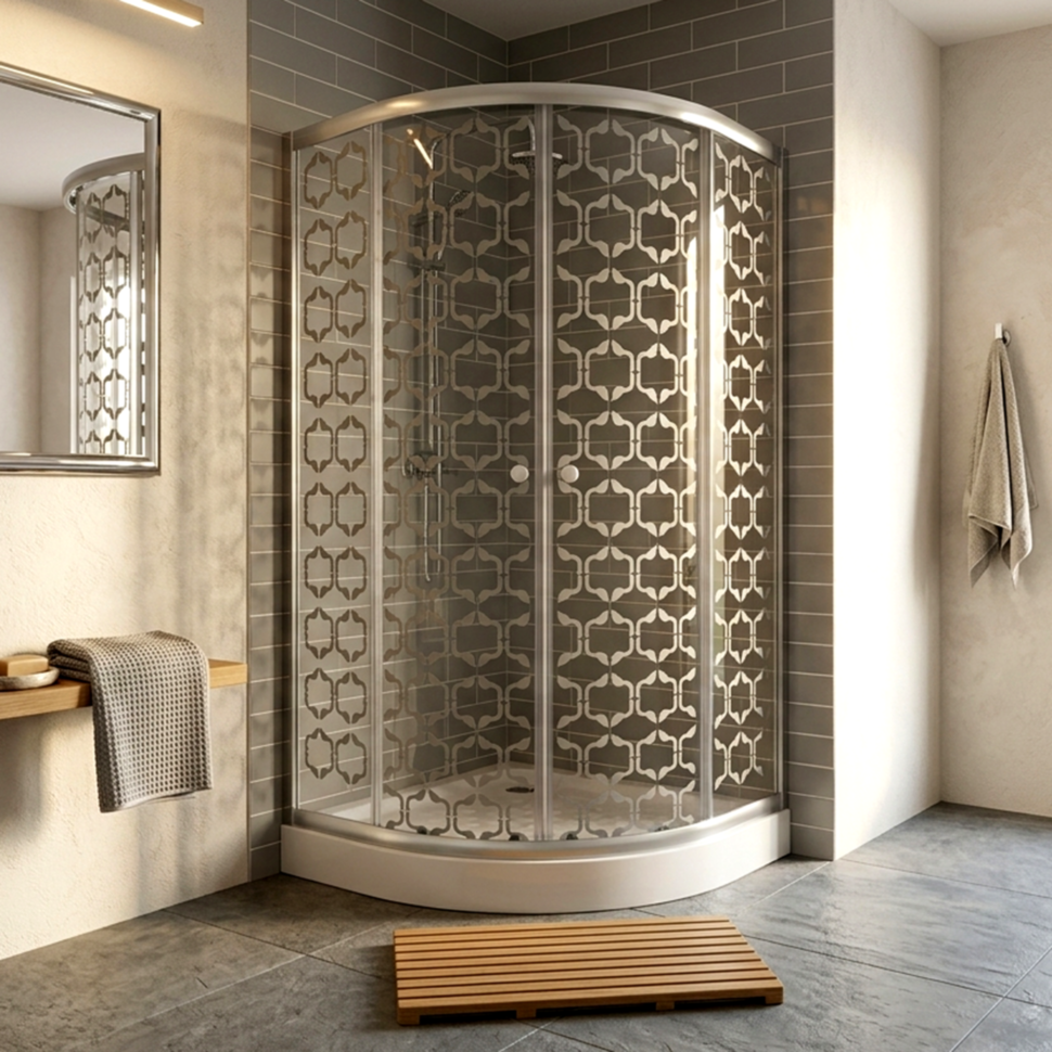Душова кабіна KO&PO 7122-10, 90 × 90 см, напівкругла